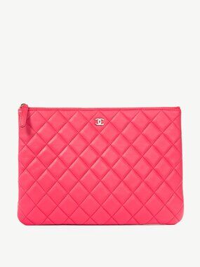 Chanel Pink Quilted Lambskin Medium O-Case